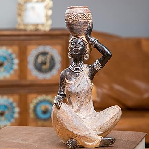 Leekung African Lady Statue Home Decor 94 Inch
