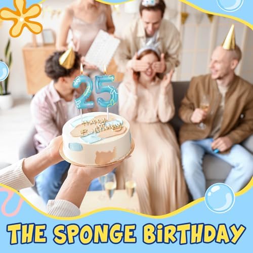 Sponge Flower Cloud Birthday Number Candle Number 25