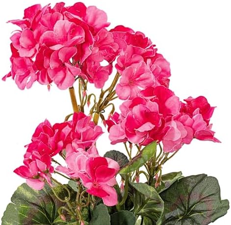Vickerman 20 Pink Geranium Bush - 4 Pack Mix of Polyester and PVC