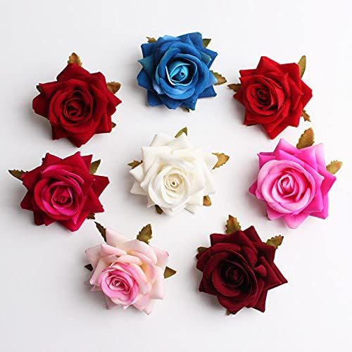 Sonze Artificial Flowers Velvet Rose 5cm 5PCS Brown