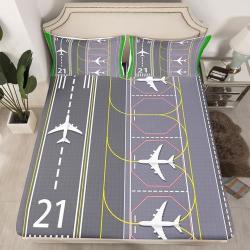 Castle Fairy Airplane Bed Sheet Set Twin Size with 1 Pillowcase
