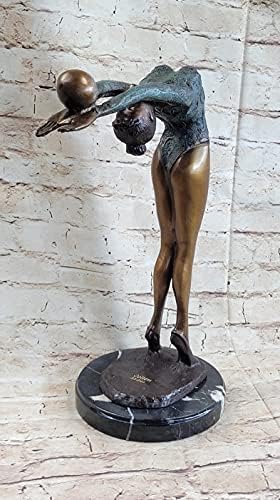 Limited Edition Floor Kid Bronze Sculpture on Marble Base