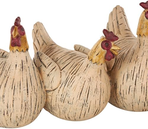 Deco 79 Polystone Chicken Statue with Gold Heads