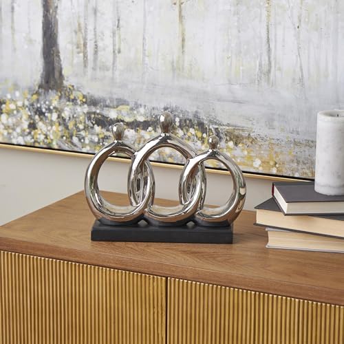 Deco 79 Ceramic Family Sculpture with Black Base