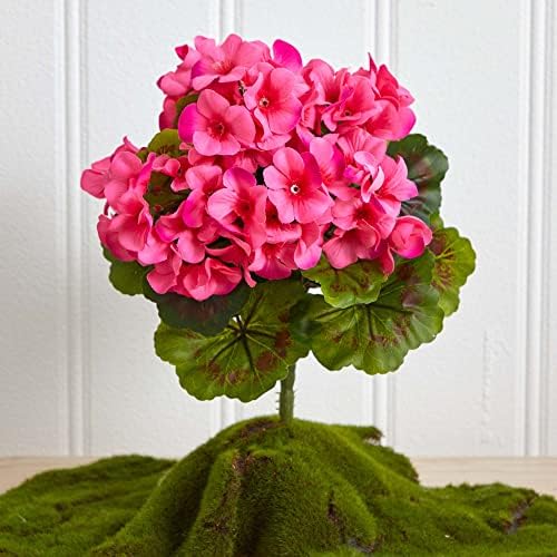 Nearly Natural Geranium Bush Set of 4 14 x 14 x 13