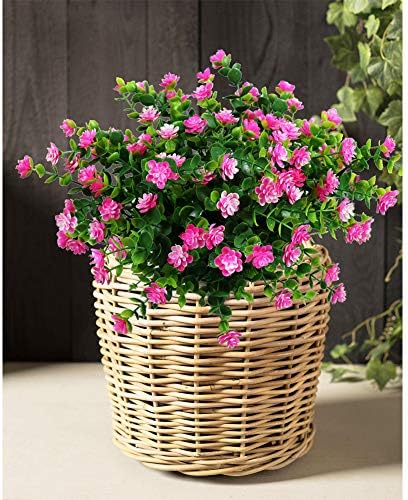 YOSICHY Artificial Flowers 6 Bundles Pink UV Resistant
