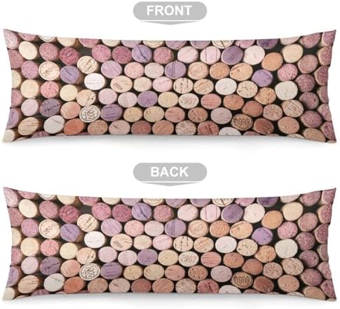 MEIKKO Wine Corks Body Pillow Cover with Zipper 20x54 1