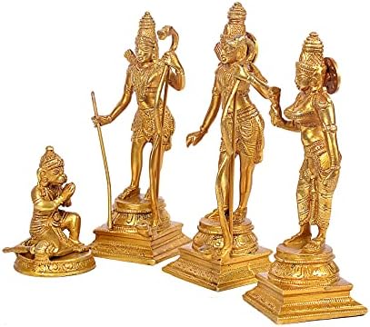 AONA Brass Shri Ram Darbar Statue - 8 Inch Tall