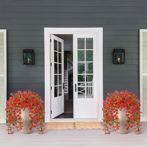 Red Hanging Artificial Flowers for Outdoor Spring Decoration