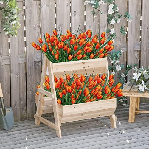 ASTNIC 8 Bundles Artificial Tulips for Outdoor Decor