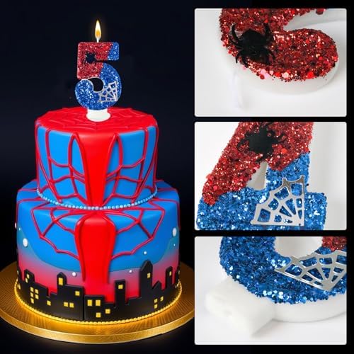 WQINX Spider Web Birthday Candles for Kids Party Decor