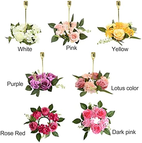 Elegant Rose Candle Wreath for Home Party Decor