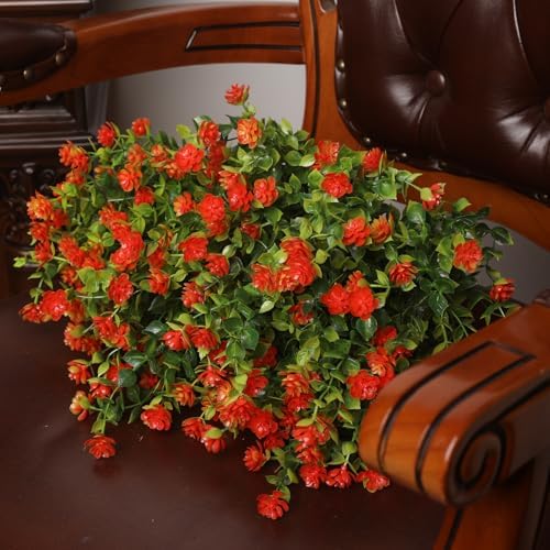 12PCS UV Resistant Artificial Flowers for Spring Home Decoration