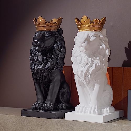 LCdecohome White Lion Statue 15 Inch Home Decor Sculpture