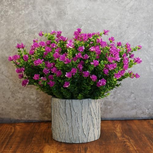 8 Bundles Faux Fuchsia Flowers UV Resistant for Outdoor Garden