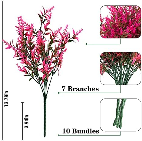 NOV FIRE Artificial Lavender Flowers 20 Bundles UV Resistant