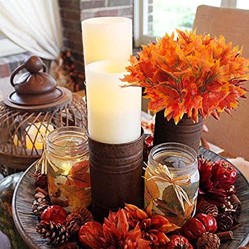 Uieke Artificial Maple Leaves 4 Pcs 100 pcs Fall Decor