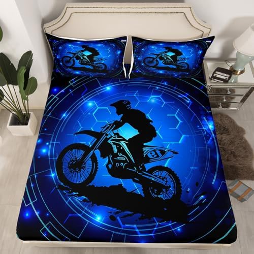 Castle Fairy Motorcycle Fitted Sheet Set with 2 Pillowcases