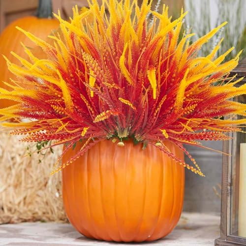 10 Bundles Fake Fall Flowers for Outdoor Decor