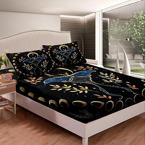 Castle Fairy Gothic Moth Queen Sheet Set with Pillowcases