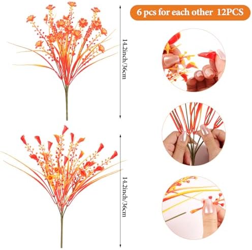TYLTYS Artificial Fall Flowers 12 Bundle Set UV Resistant 1