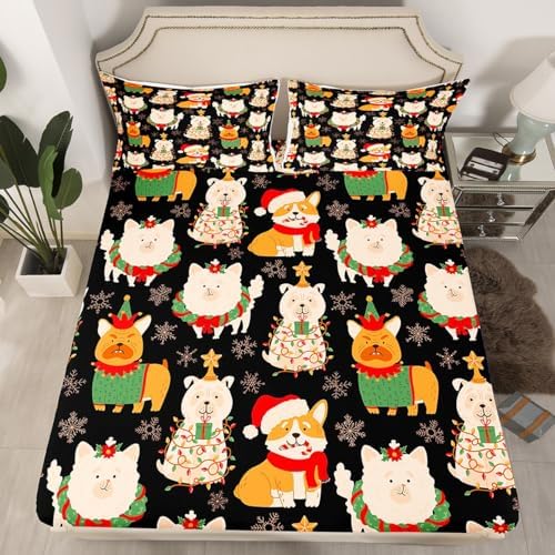Castle Fairy Christmas Pet Bed Sheet Set Twin Size