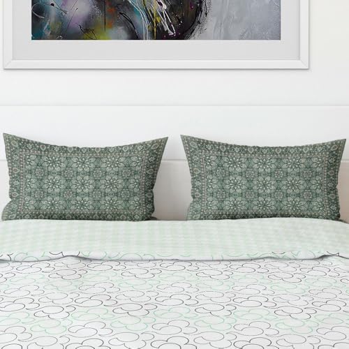 Boho Pillow Protectors with Zipper Set of 2