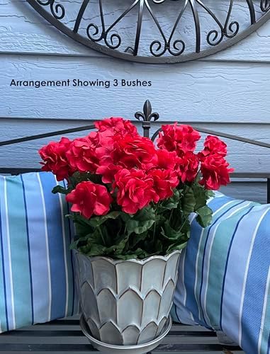 17 Inch Silk Geranium Flower Bush - Red 12-Pack