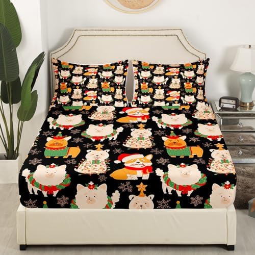 Castle Fairy Christmas Pet Bed Sheet Set Twin Size