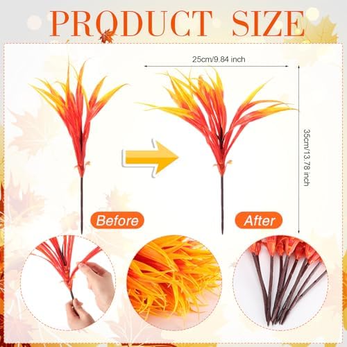 Giegxin 24 Bundle Artificial Fall Plants UV Resistant Decor
