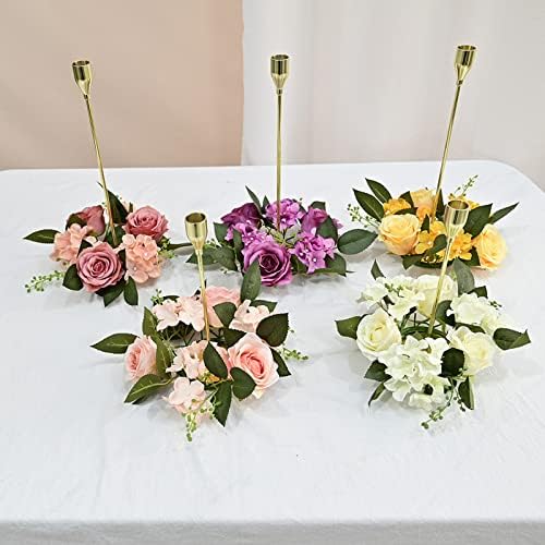 Elegant Rose Candle Wreath for Home Party Decor