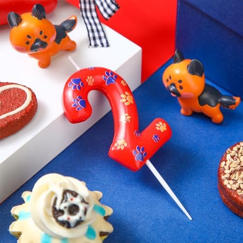 Number 2 Dog Paw Birthday Candles for 2 Year Old