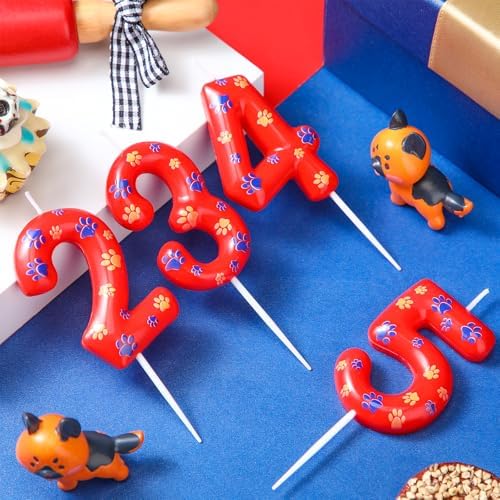 Number 2 Dog Paw Birthday Candles for 2 Year Old