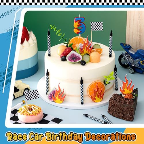 15 Pcs Racing Cars Birthday Number Candles Set