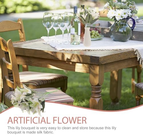 BESTOYARD Lifelike Artificial Lily Flower Bouquet Wedding Decor