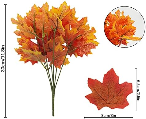 Uieke Artificial Maple Leaves 4 Pcs 100 pcs Fall Decor