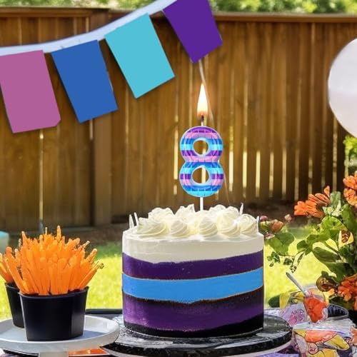 Video Game Birthday Candles Number 8 for Kids Celebration