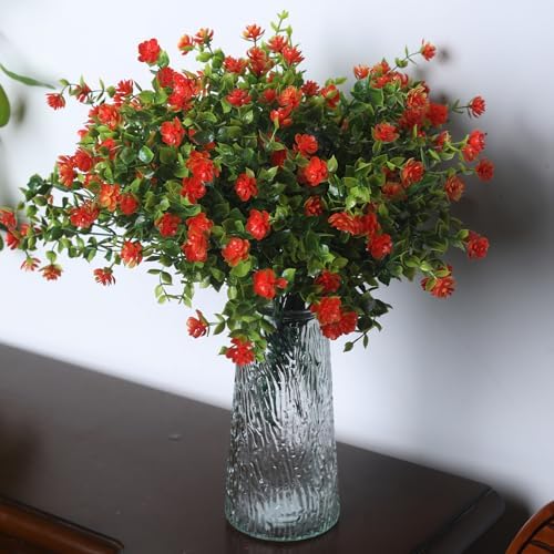 12PCS UV Resistant Artificial Flowers for Spring Home Decoration