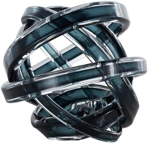Deco 79 Dark Blue Glass Knot Sculpture 7x7x7 1