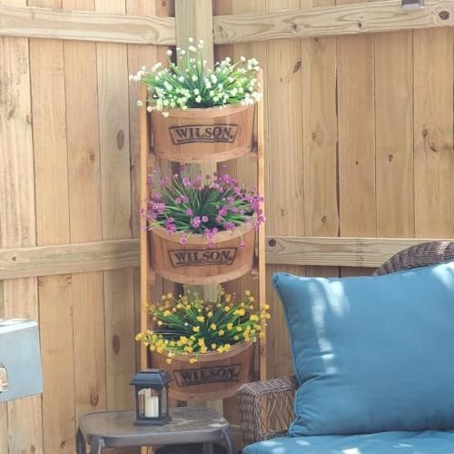 KLUFO 12Pcs Artificial Flowers Outdoor Decor Set