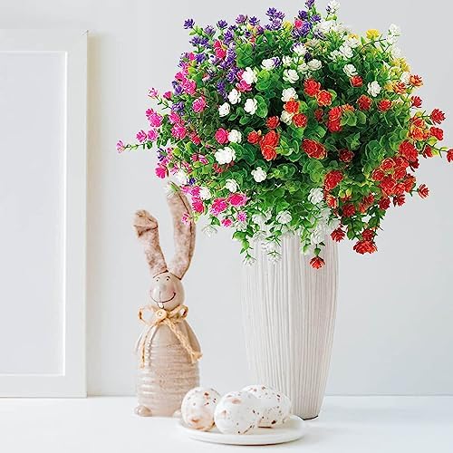 10Pcs Artificial Flowers Bundle for Home Office Decor Wedding