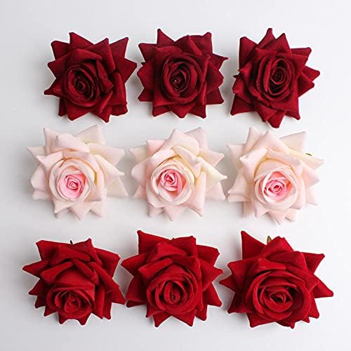 Sonze Artificial Flowers Velvet Rose 5cm 5PCS Brown