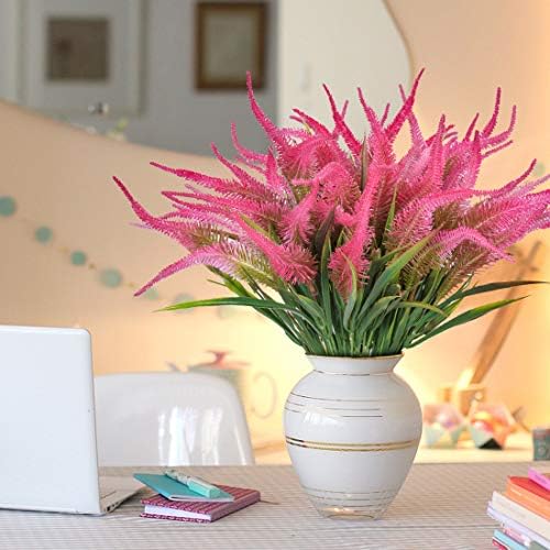 BOUGUI Artificial Flowers 6 Bundles UV Resistant Faux Greenery Decor