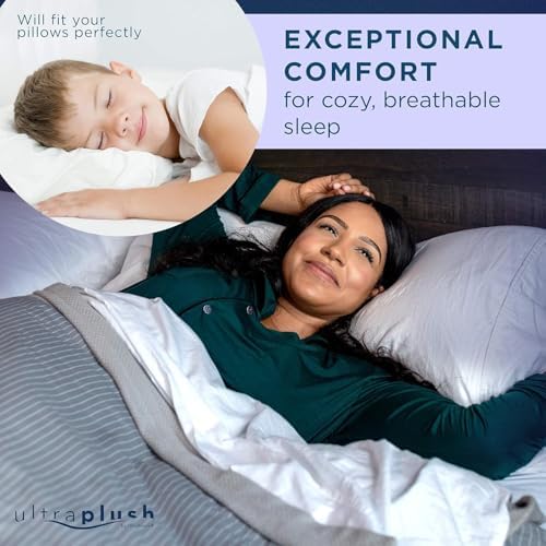 UltraBlock Ultra Plush Pillow Protector Set of 2 - Waterproof and Feather Proof