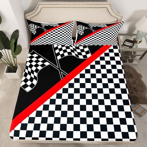 Homewish Racing Car Sheet Set with Pillowcases