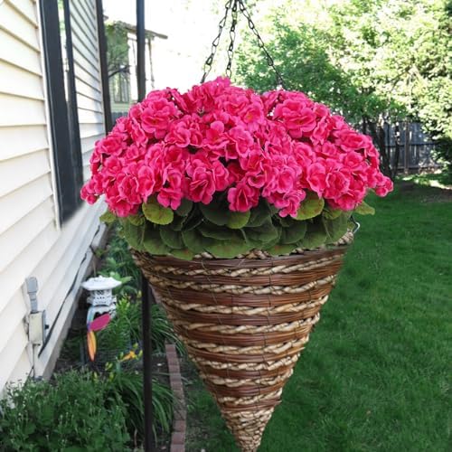 8 Pcs Artificial Geraniums Silk Flowers for Garden Decor