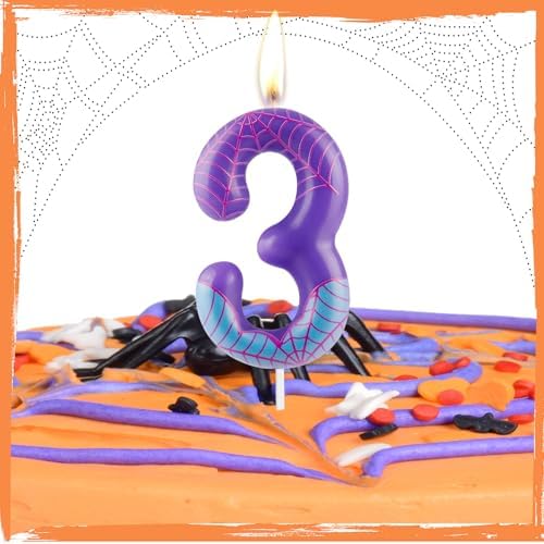 Zi Lan Purple Spider 4th Birthday Candle Cake Topper 1