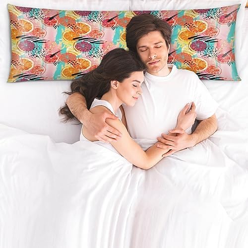 Aglebo Orange Satin Body Pillowcase 21x54