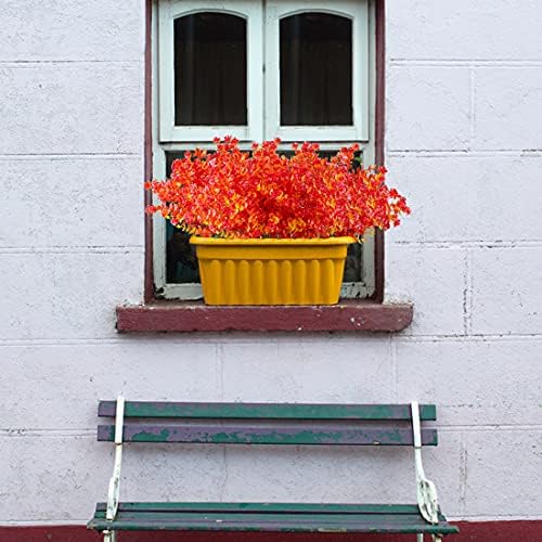 URSTOUD 10PCS Fall Red Artificial Eucalyptus Plants