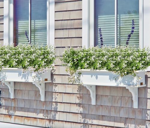 RECUTMS Artificial Flowers 8 Bundles Outdoor Decor White